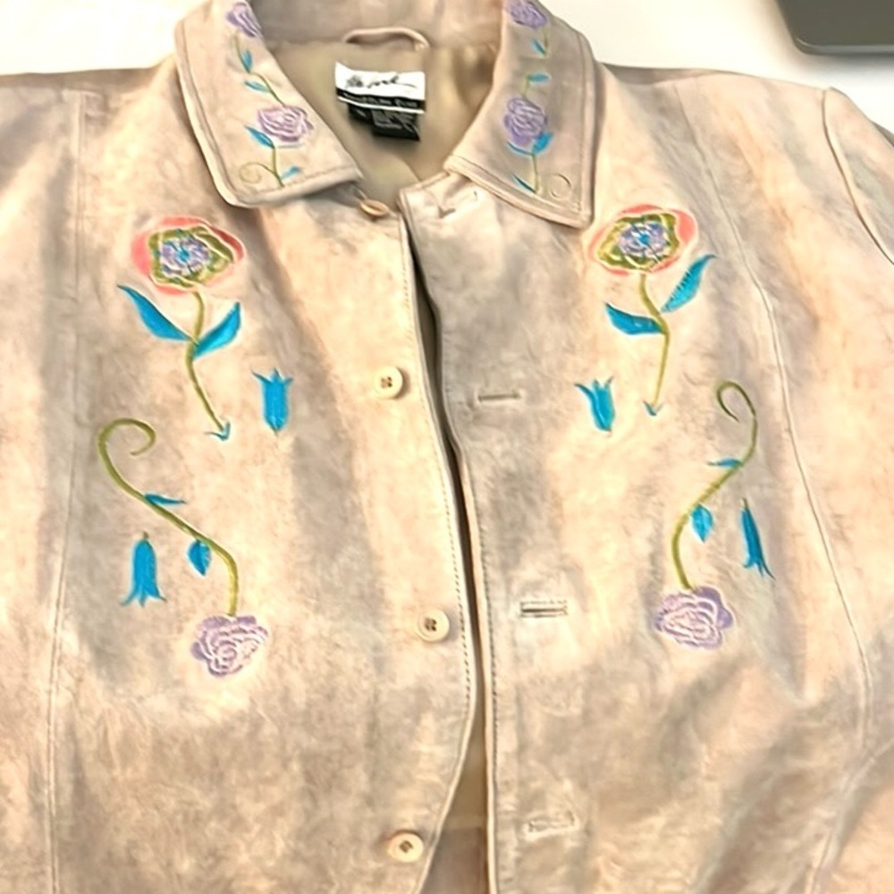 VTG Randolph Duke Genuine Suede Embroidered Western Jacket Leather Coat SIZE 12 - Picture 9 of 15